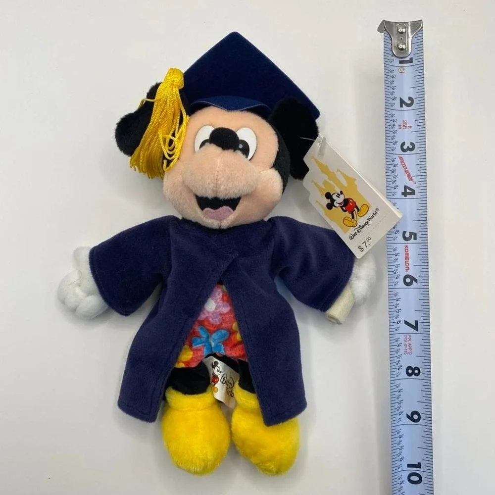 Disney‎ Mickey Mouse Graduation Bean Bag Plush – Cap & Diploma – NWT